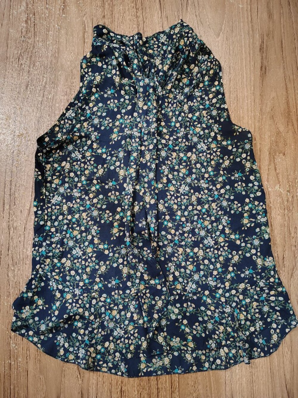 New! Max Edition Floral Print Sleeveless Blouse with Tie - Size S